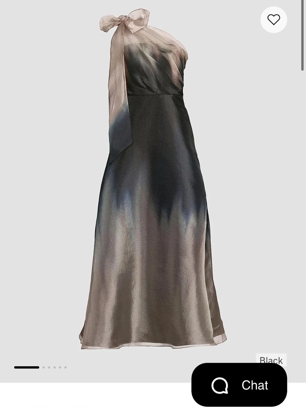Kay Unger One-Shoulder Ombre Gown in Black and Champagne
